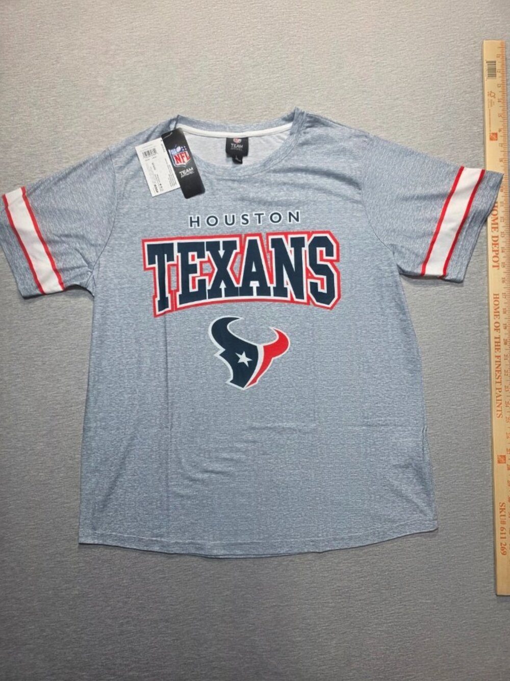 NWT NFL Houston Texans super soft T-Shirt Gray UPF 20+ FOCO Unisex Size Large